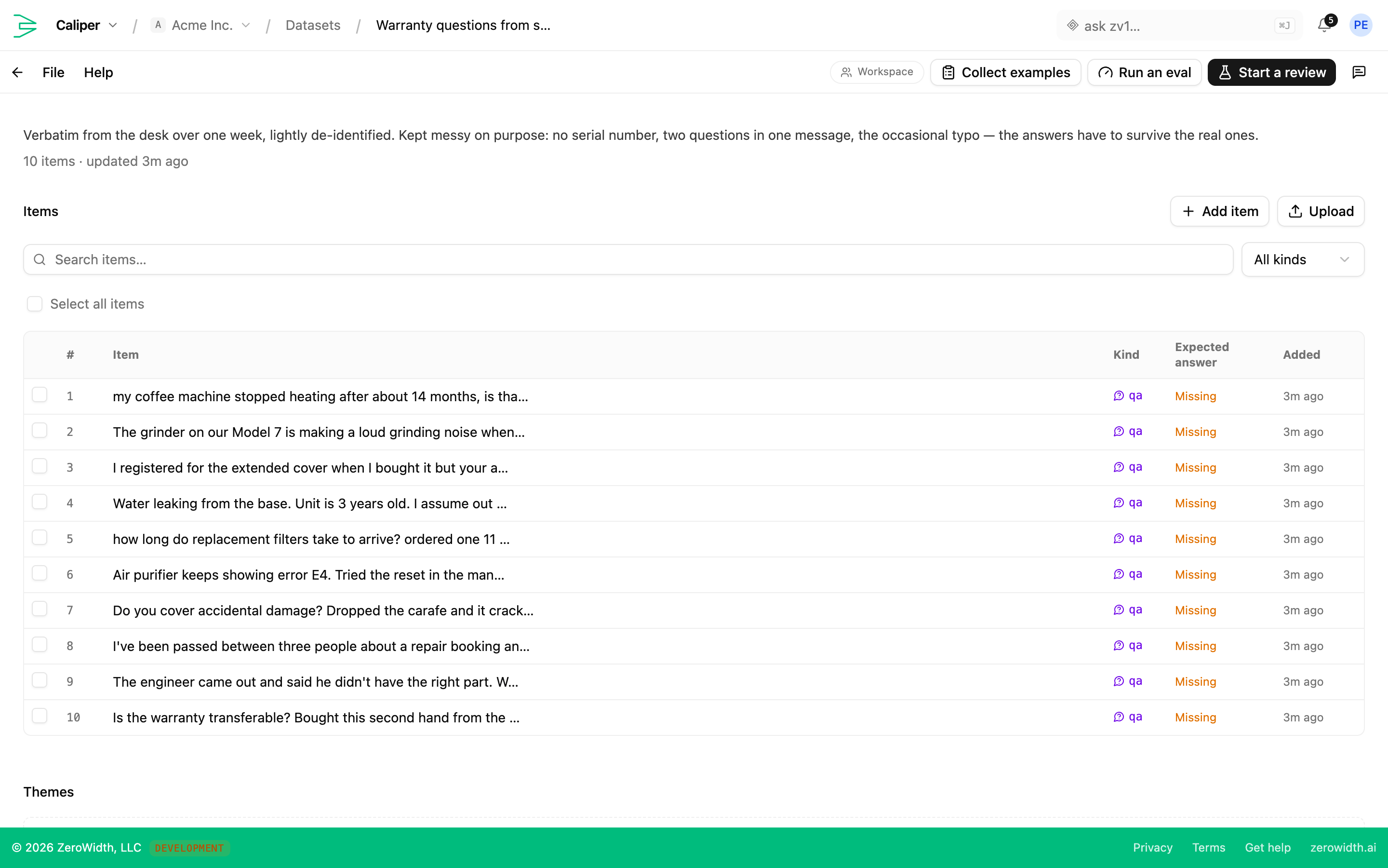Caliper: Collect the cases your AI has to get right, including whole conversations