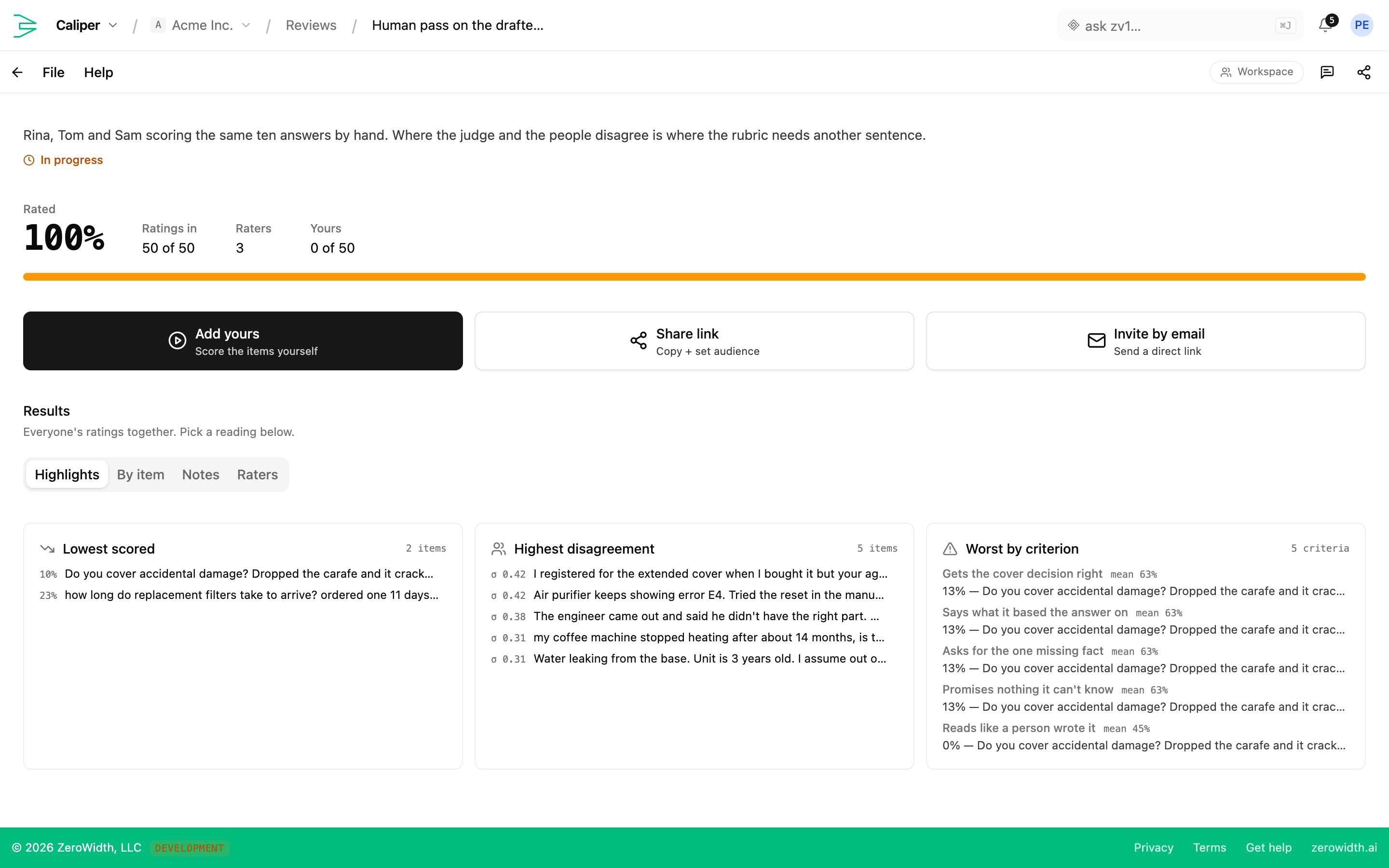 Caliper — Human review