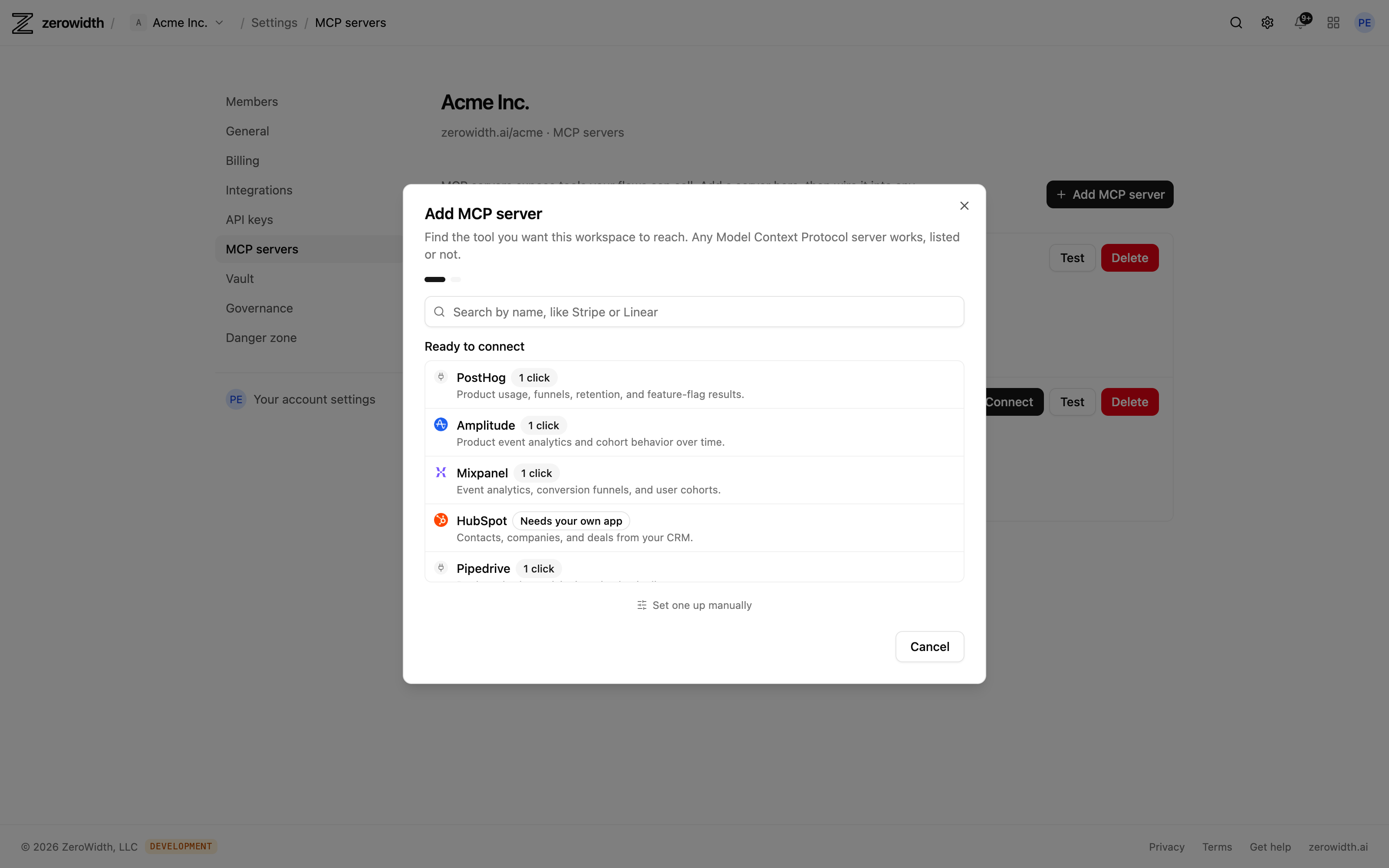 Chat — Connecting your own systems