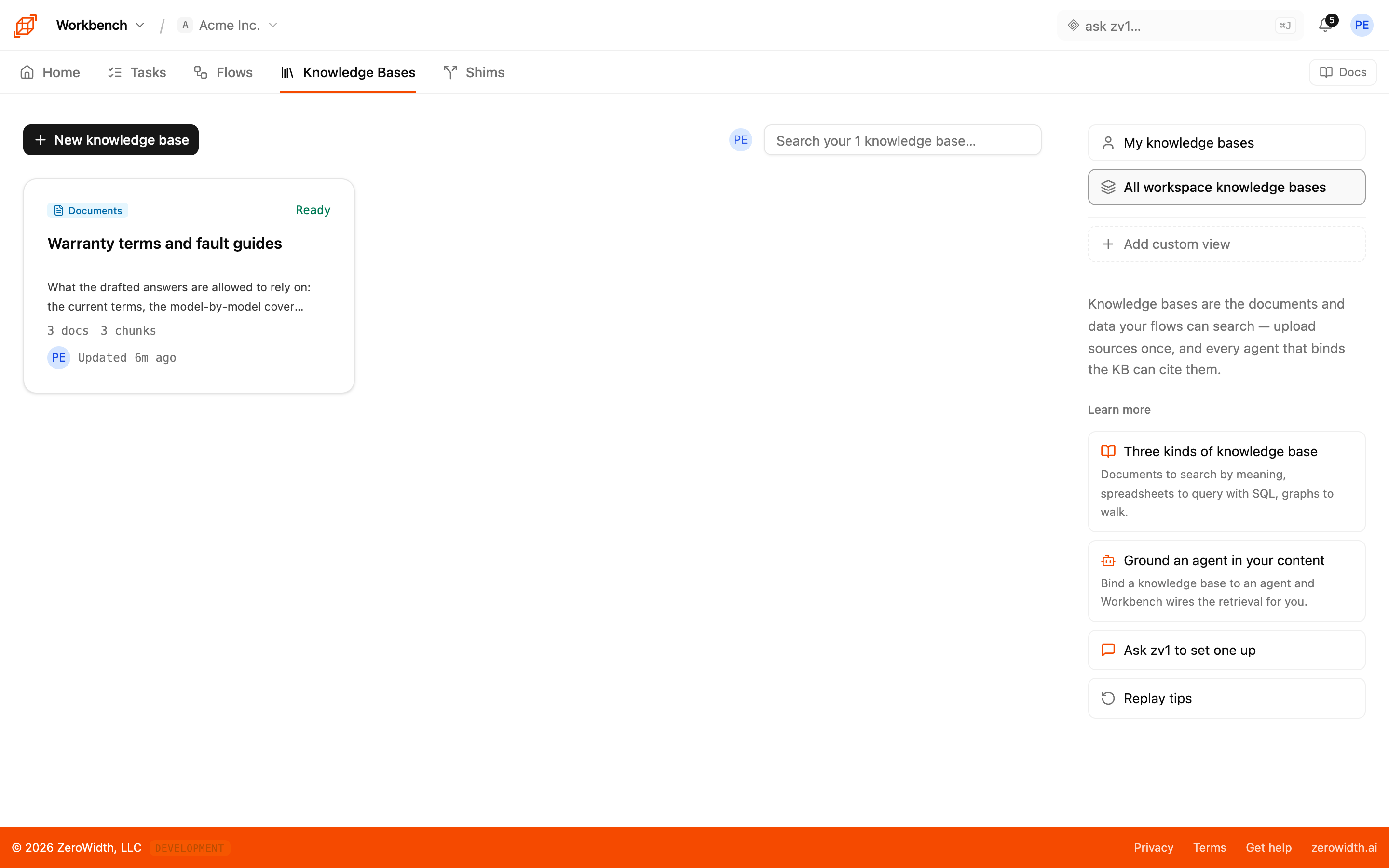 Workbench: Give your agents answers from your own documents