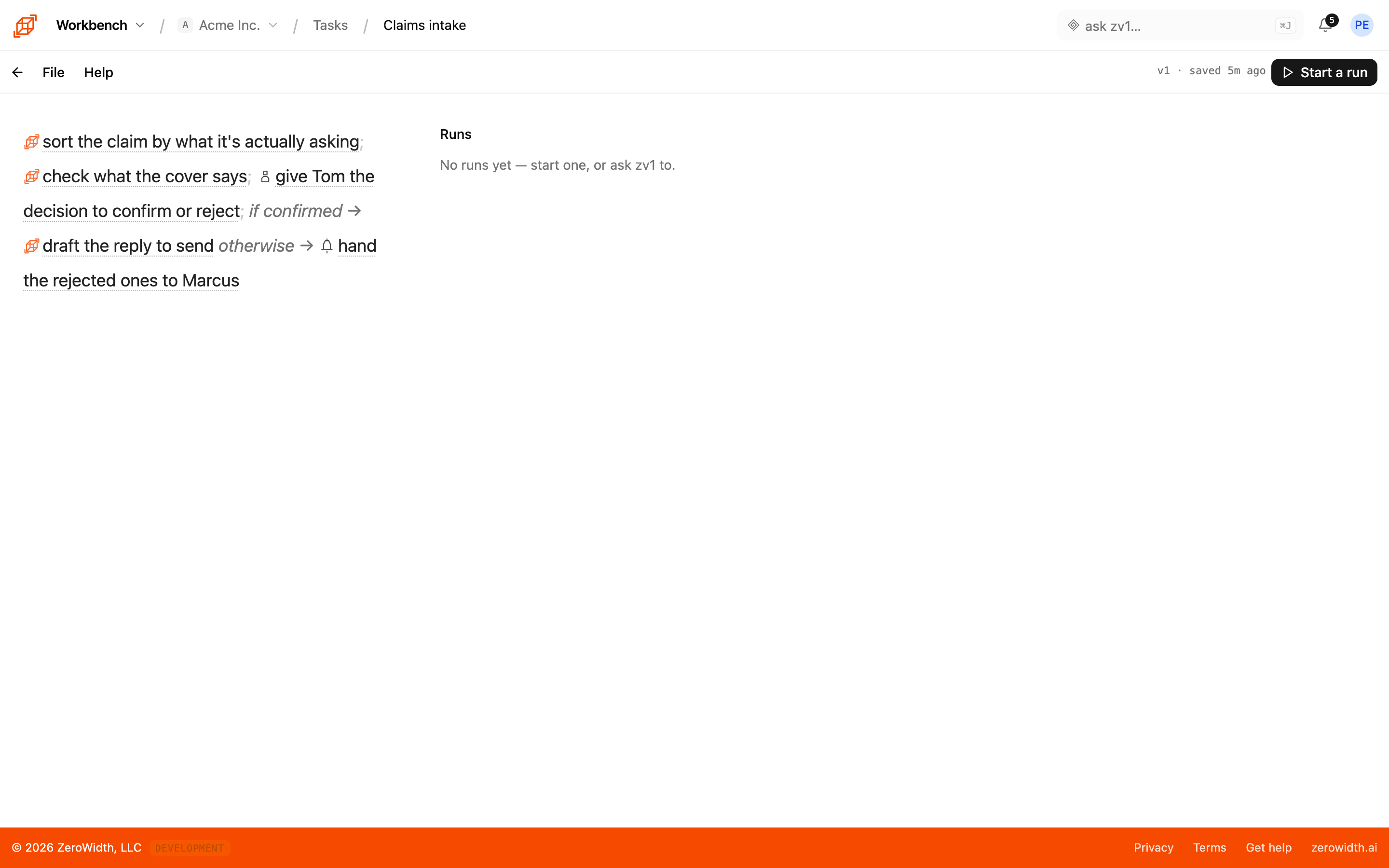 Workbench — Tasks