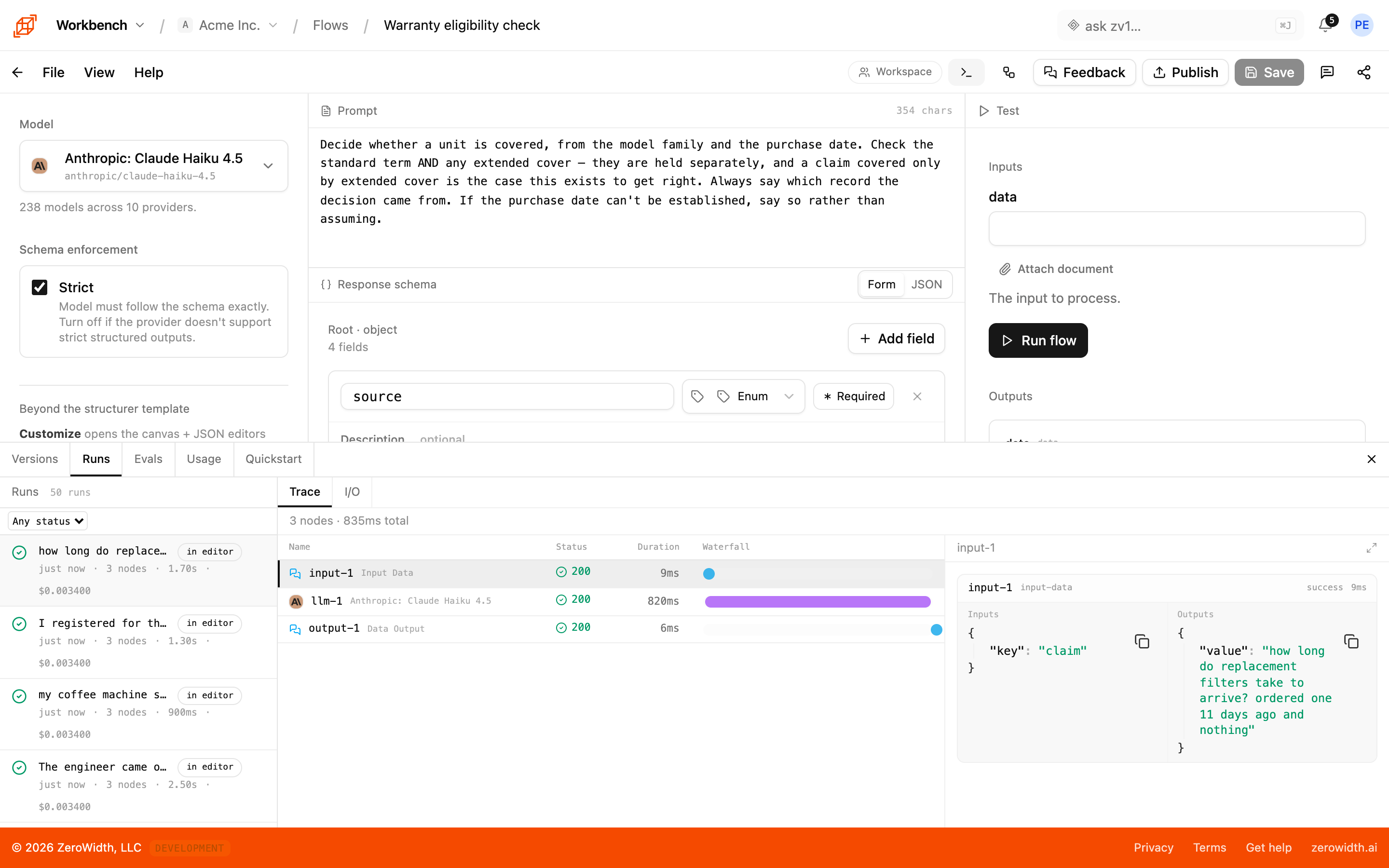 Workbench — Ship and inspect